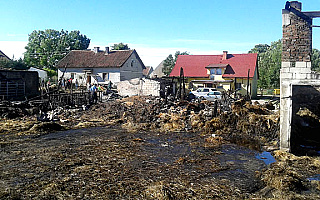 Nocny pożar u rolników w Łupowie